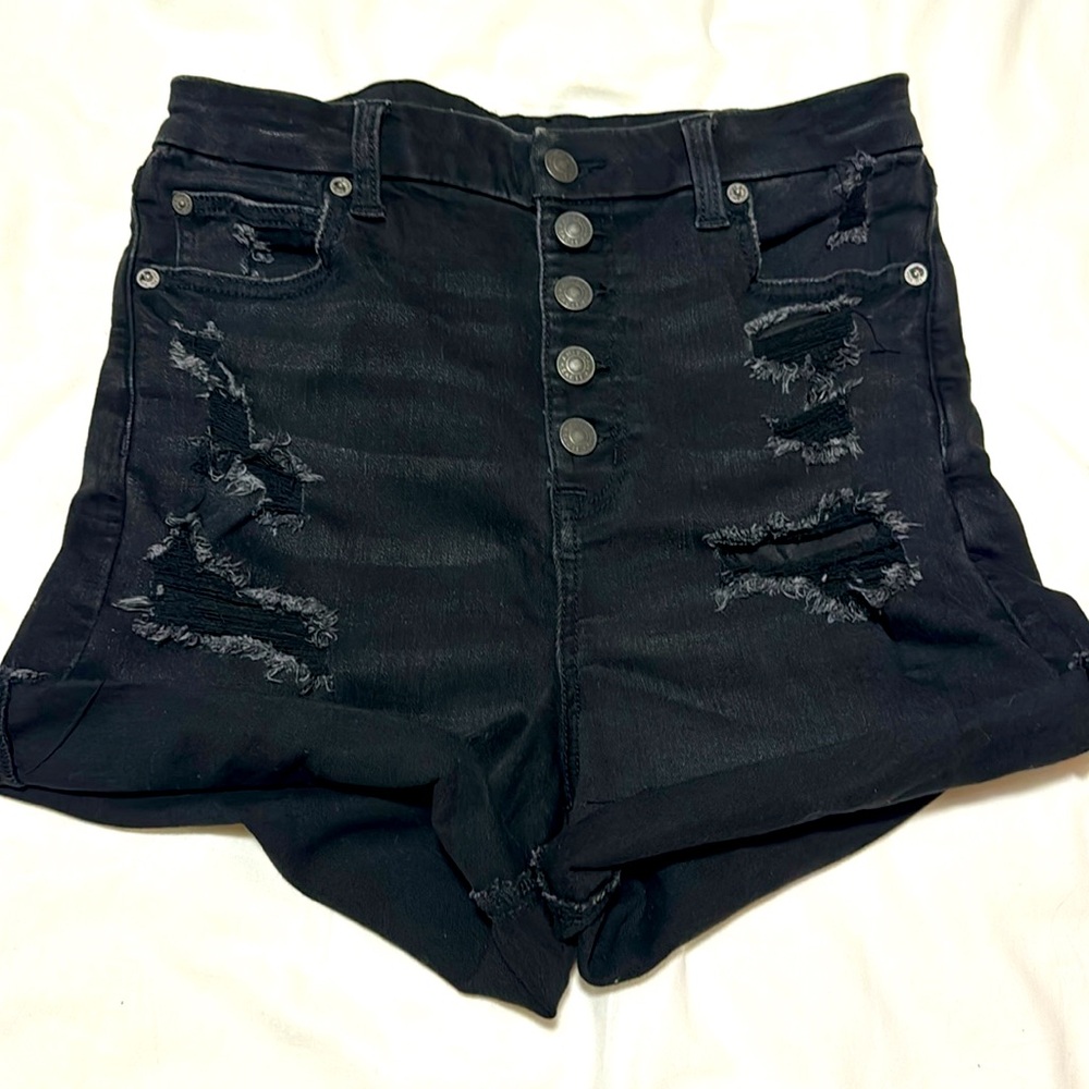 AE Curvy Super High-Rise Shortie - size 10 - Black